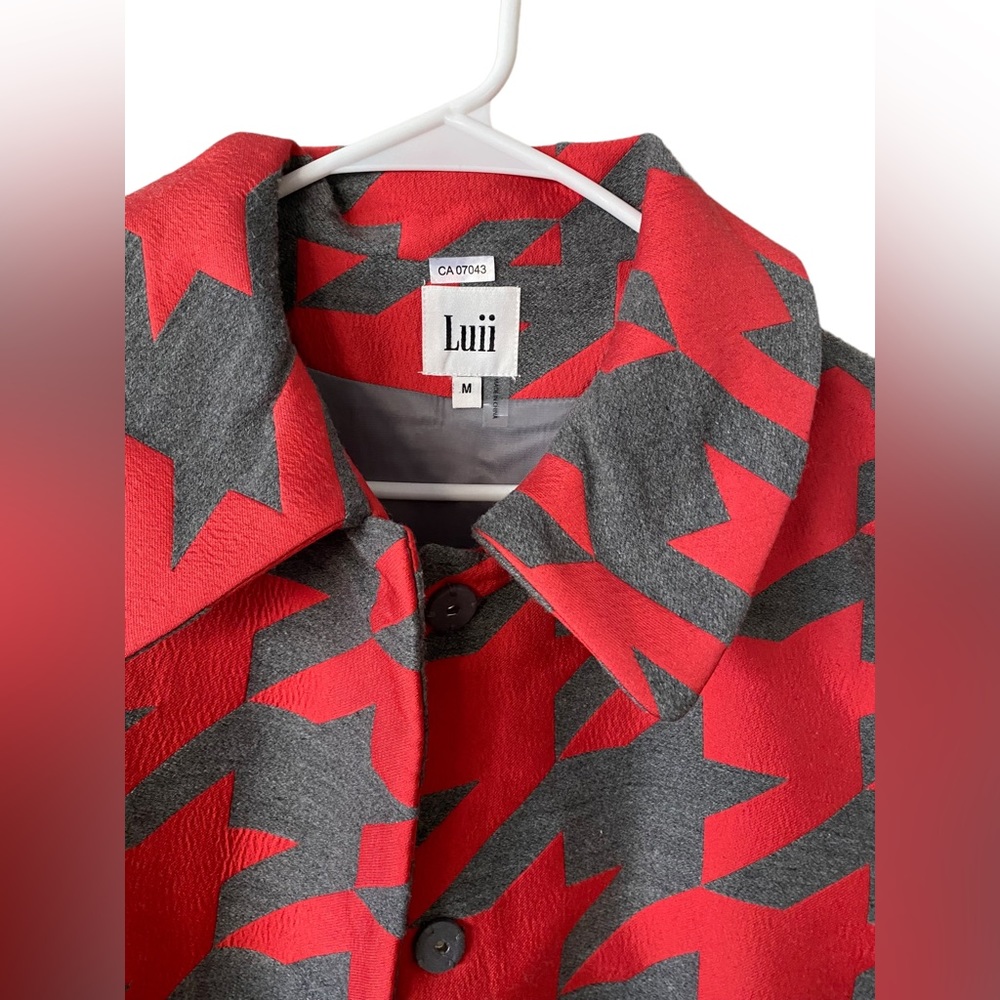 Luii Red/grey houndstooth Jacket. M - Picture 3 of 5